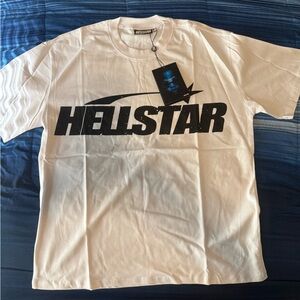 White Cotton Short Sleeve Tee with Bold Black Print